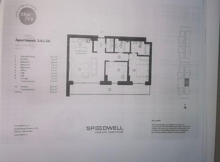 Apartament cu 3 camere semidecomandat în Băneasa