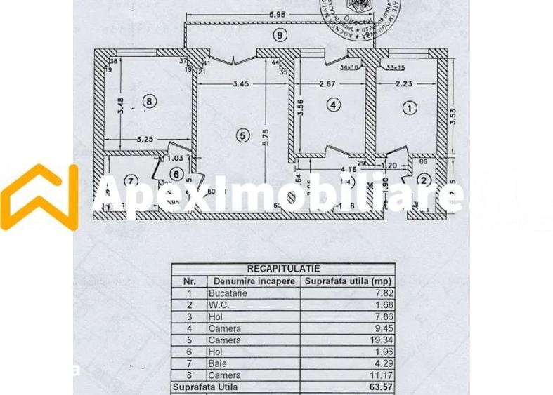 Apartament cu 3 camere semidecomandat, mobilat în 13 Septembrie