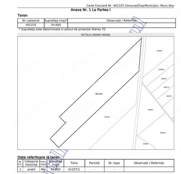 Vand 6.46 ha teren arabil Peciu Nou
