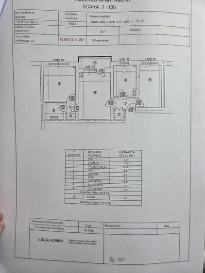 Apartament cu 3 camere semidecomandat în Nord