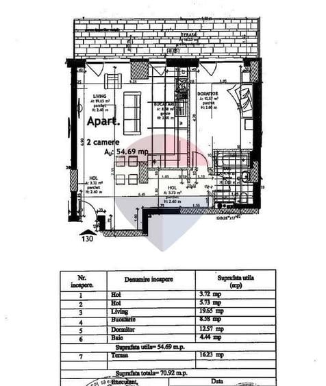 Apartament cu 2 camere semidecomandat în Sopor