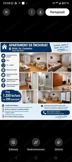 Apartament cu 2 camere decomandat în Central