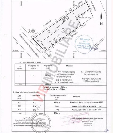Teren Sector 1 - Baneasa - 798 mp - 16mp deschidere - 8