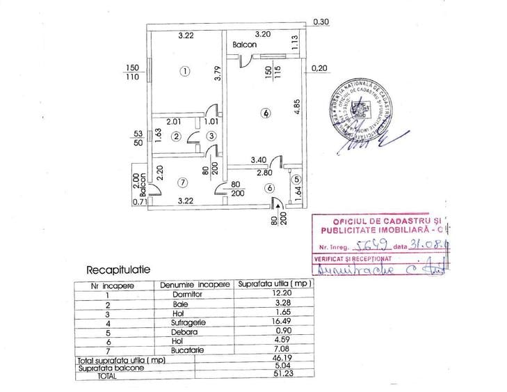 Apartament cu 2 camere decomandat în Central