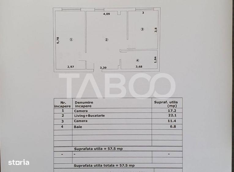 Apartament cu 3 camere decomandat în Central