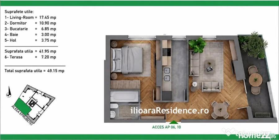 Apartament cu 2 camere decomandat în Nicolae Grigorescu