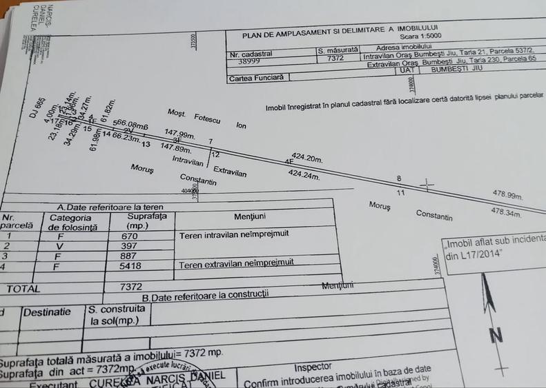 Teren de 7372 mp, în Tetila