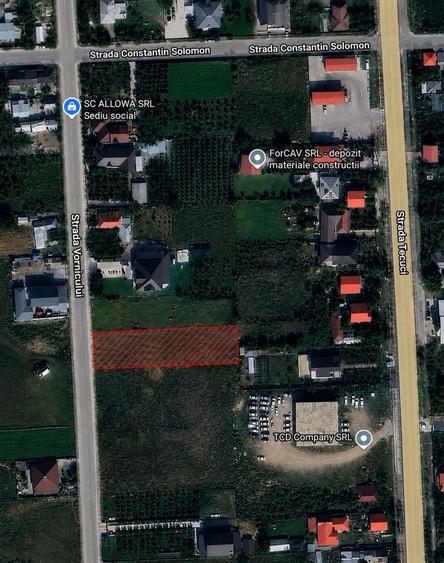 Teren de 1000 mp, în Exterior Vest
