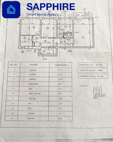 Apartament cu 3 camere decomandat în Veteranilor