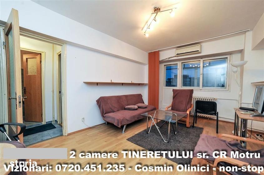 Apartament cu 2 camere semidecomandat în Tineretului