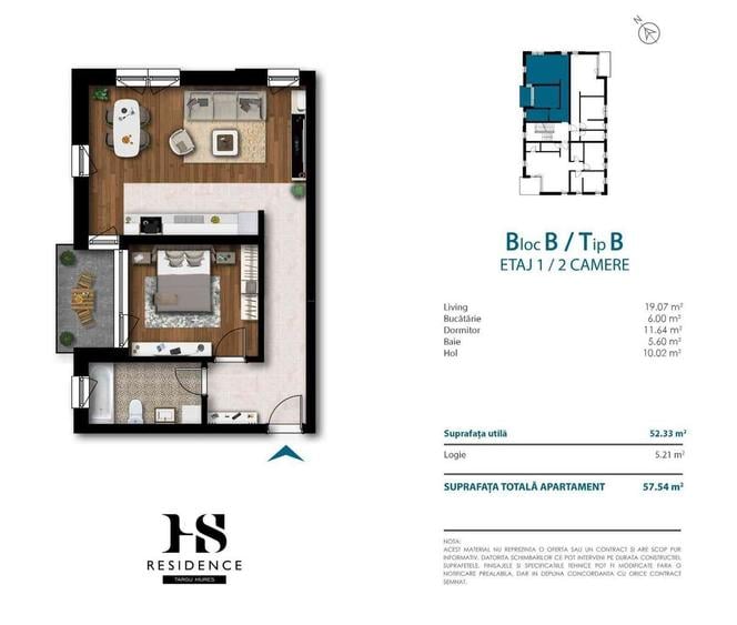 Apartament finisat la Cheie REZERVAT - 1