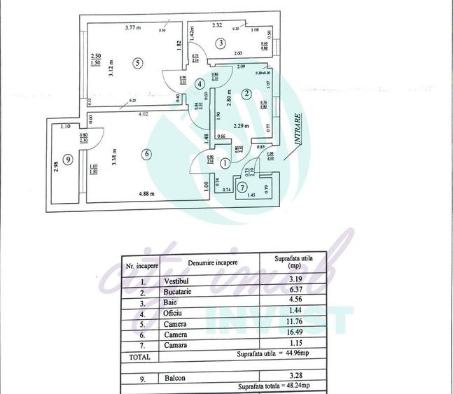 Apartament cu 2 camere semidecomandat în Gara de Nord