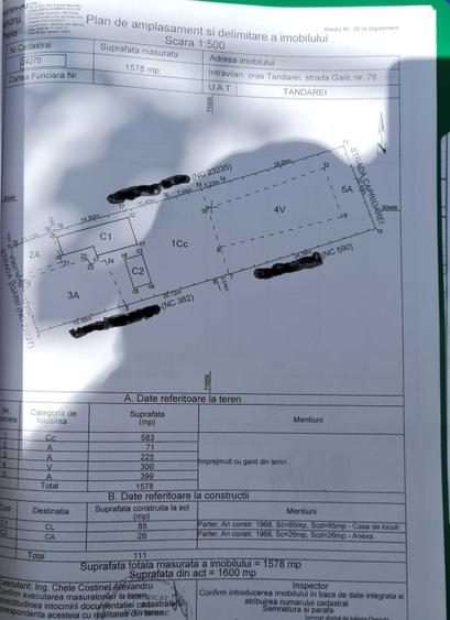 Casă cu 4 camere cu Teren 1578 Mp în Țăndărei