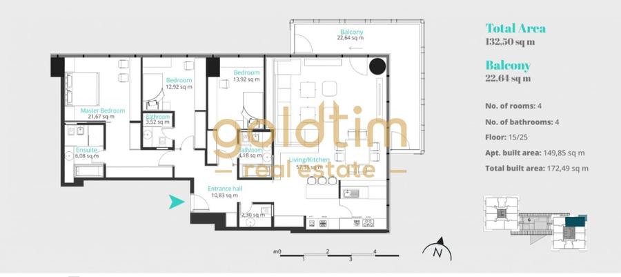 Apartament cu 4 camere decomandat în Floreasca