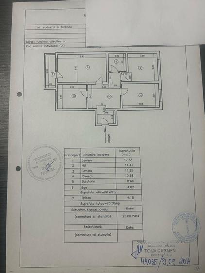 Apartament cu 3 camere decomandat în Central