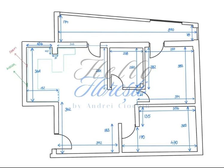 Apartament 3 camere 64mp, curte 120mp zona Subcetate - 15