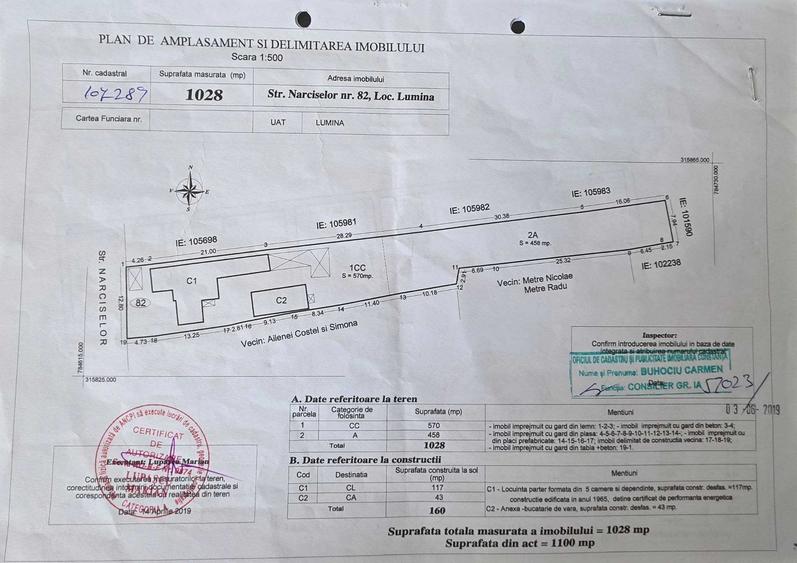 Casă cu 3 camere cu Teren 1100 Mp în Lumina
