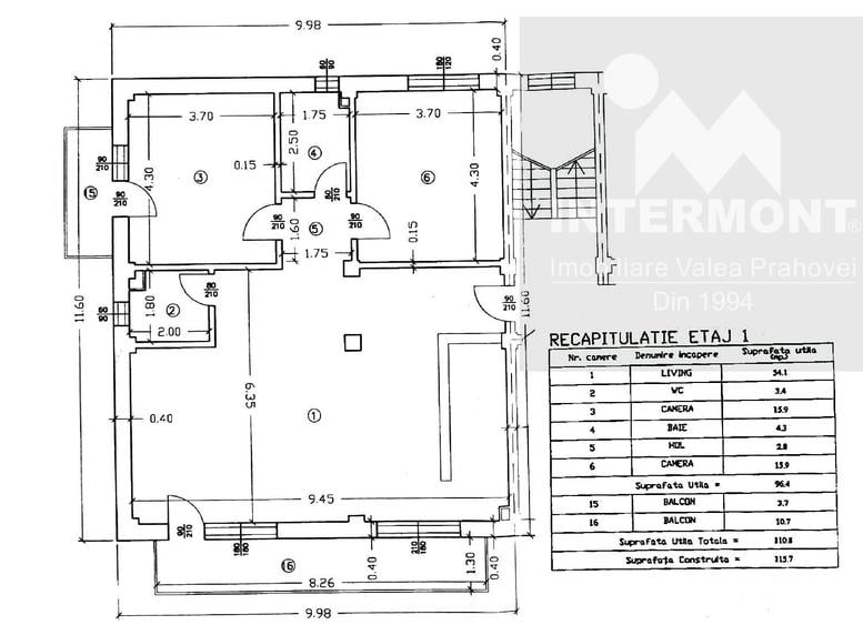 Apartament cu 3 camere în Sud