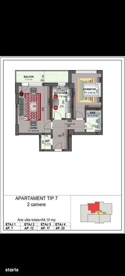 Apartament cu 2 camere în Crângași