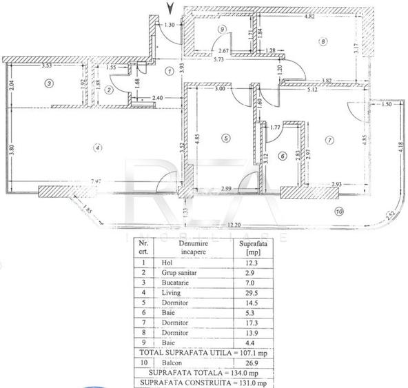 Apartament cu 4 camere decomandat în Tei