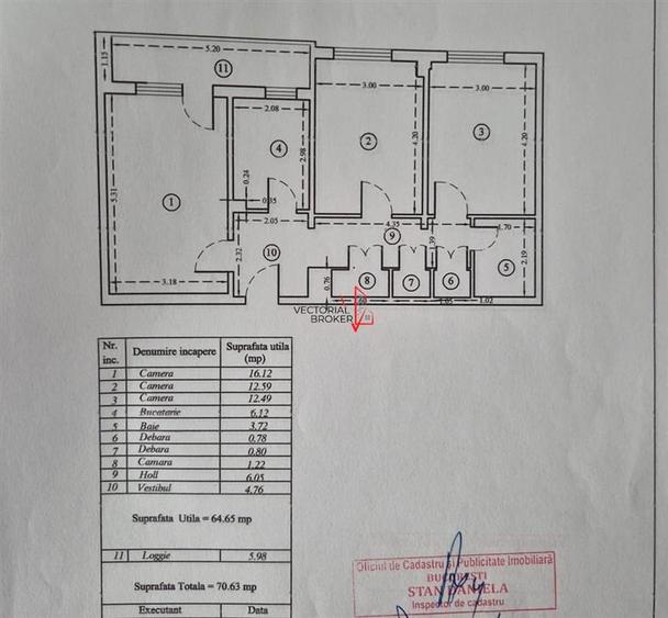 Apartament 3 camere decomandate, et.4, renovat, mobilat, 71mp, Basarabia- Pta Mu - 8