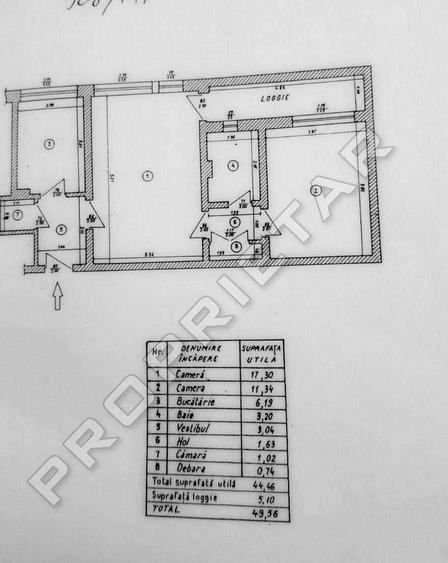 Apartament cu 2 camere semidecomandat în Apusului