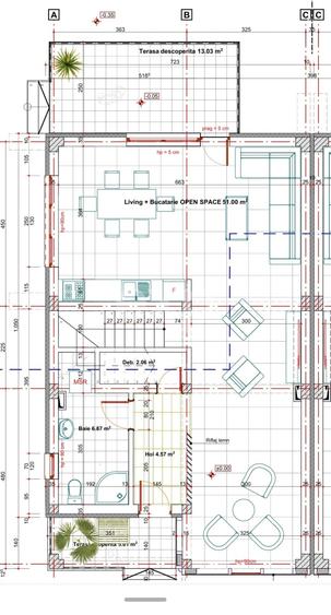Duplex cu 4 camere cu Canalizare în 1 Decembrie