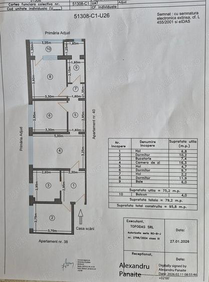 Apartament cu 4 camere semidecomandat în Central
