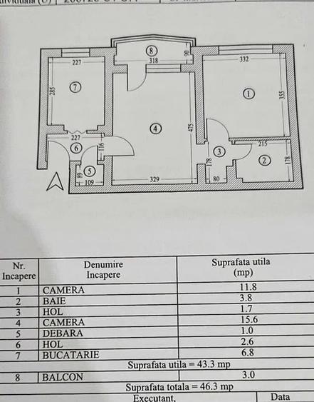 Apartament cu 2 camere semidecomandat în Tomis III