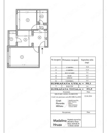 Apartament cu 2 camere decomandat în Berceni