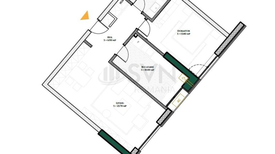 Apartament cu 2 camere decomandat, mobilat în Herăstrău