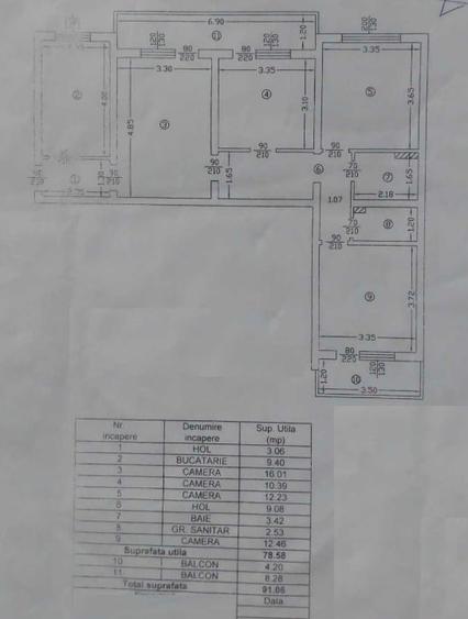 Apartament cu 4 camere semidecomandat, mobilat în Tătărași