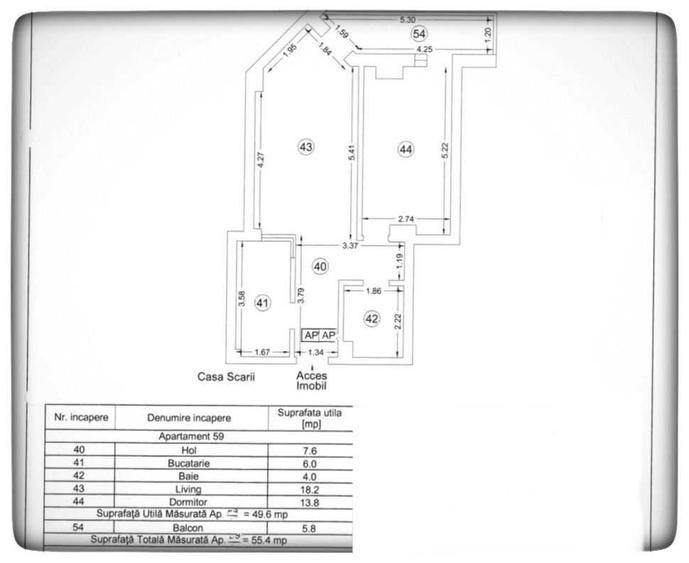 Apartament cu 2 camere în Central