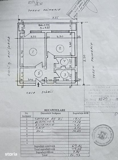 Apartament cu 2 camere decomandat în Cornișa
