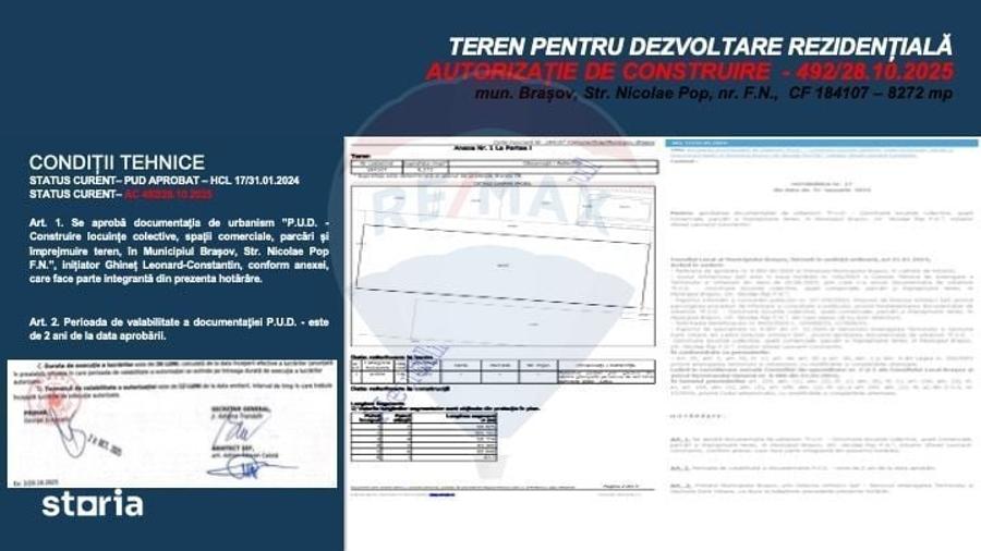Teren dezvoltare reziden?iala 8,272mp Brasov/AUTORIZATIE DE CONSTRUIRE - 1