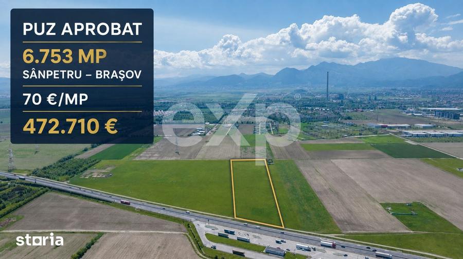 Teren 6.753 mp cu PUZ aprobat Sanpetru | Dezvoltare rezidentiala - 6