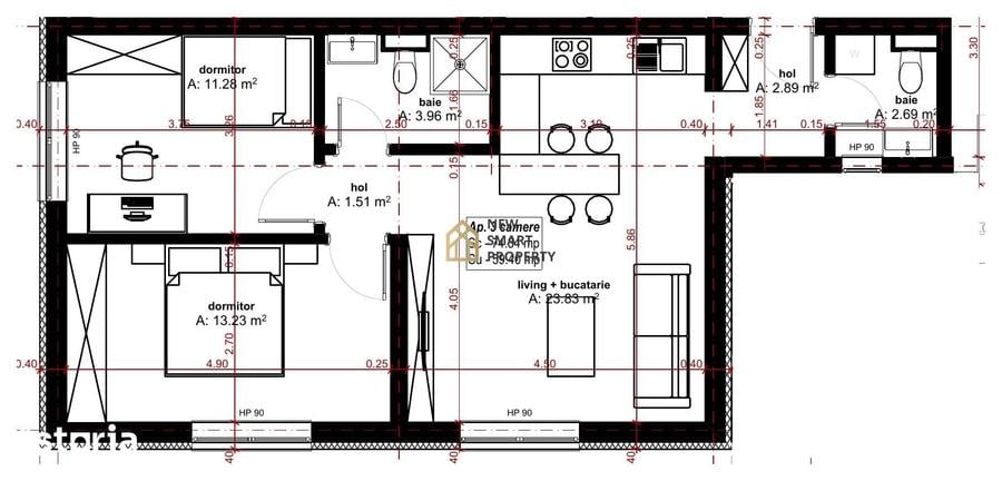 Apartament cu 3 camere în Oncea