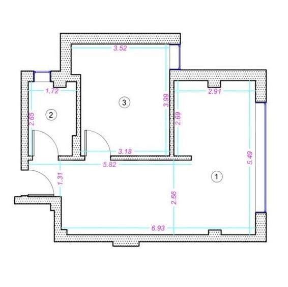 Apartament cu 2 camere semidecomandat în Florești — fotografia 1
