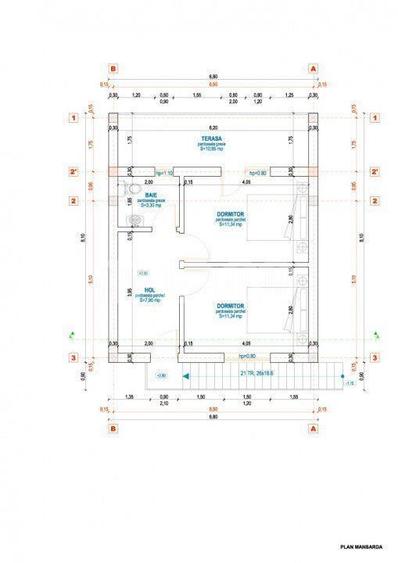Casă cu 4 camere cu Teren 96 Mp în Poplaca