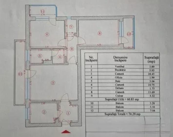 Apartament cu 3 camere semidecomandat în Drumul Taberei