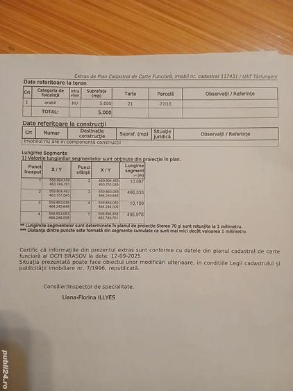 Teren de 5000 mp, în Cărpiniș
