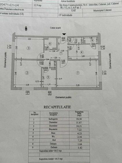 Apartament cu 3 camere decomandat în Central