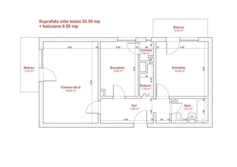 Proprietar ap 2 camere decomandat centrala gaz clima Lipovei Iulius - 6