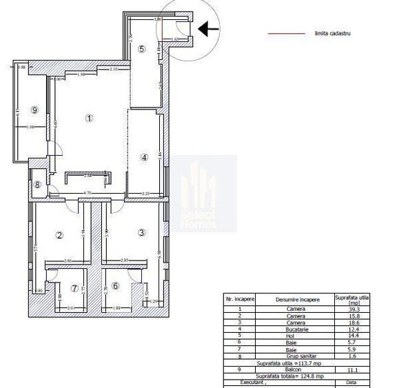 Apartament cu 3 camere, mobilat în Eminescu