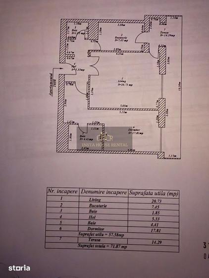 Apartament cu 2 camere decomandat, mobilat în Văcăresti