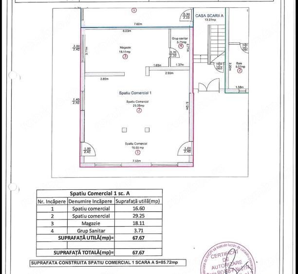 Spațiu comercial, de 68 mp, în Central
