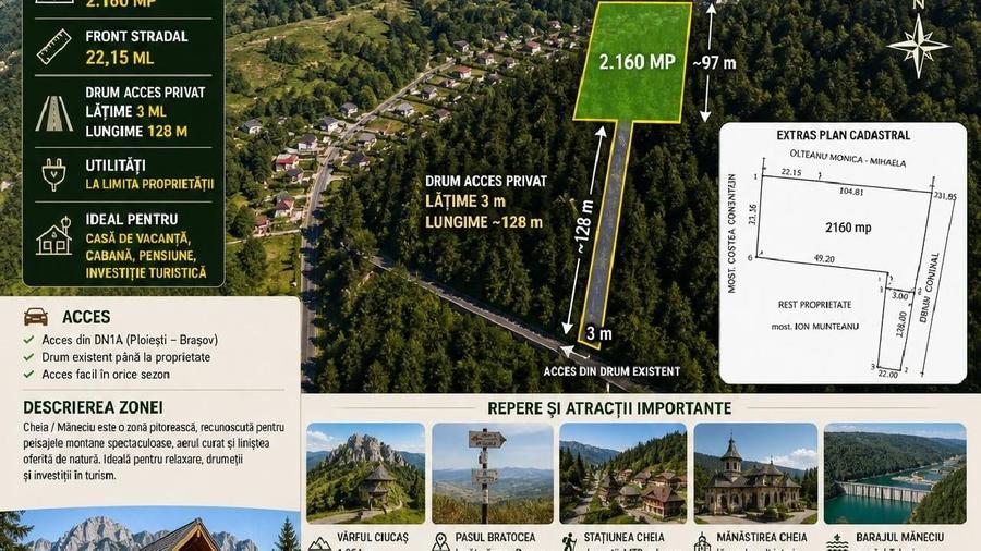 Teren agricol intravilan de 2160 mp, în Măneciu