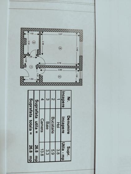 Garsonieră decomandată în Drumul Carului
