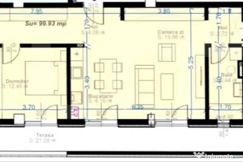 Apartament cu 4 camere semidecomandat în Aradului
