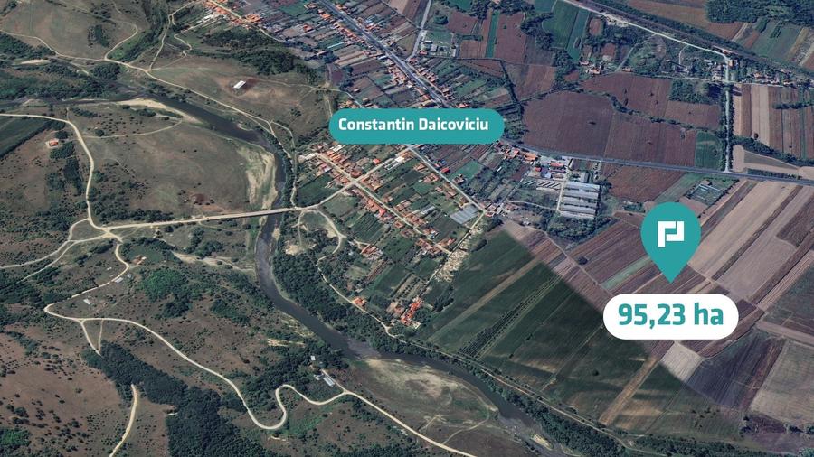 Teren agricol extravilan de 952372 mp, în Constantin Daicoviciu